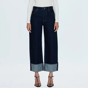 Women's Dark Blue Wide-Leg Jeans
